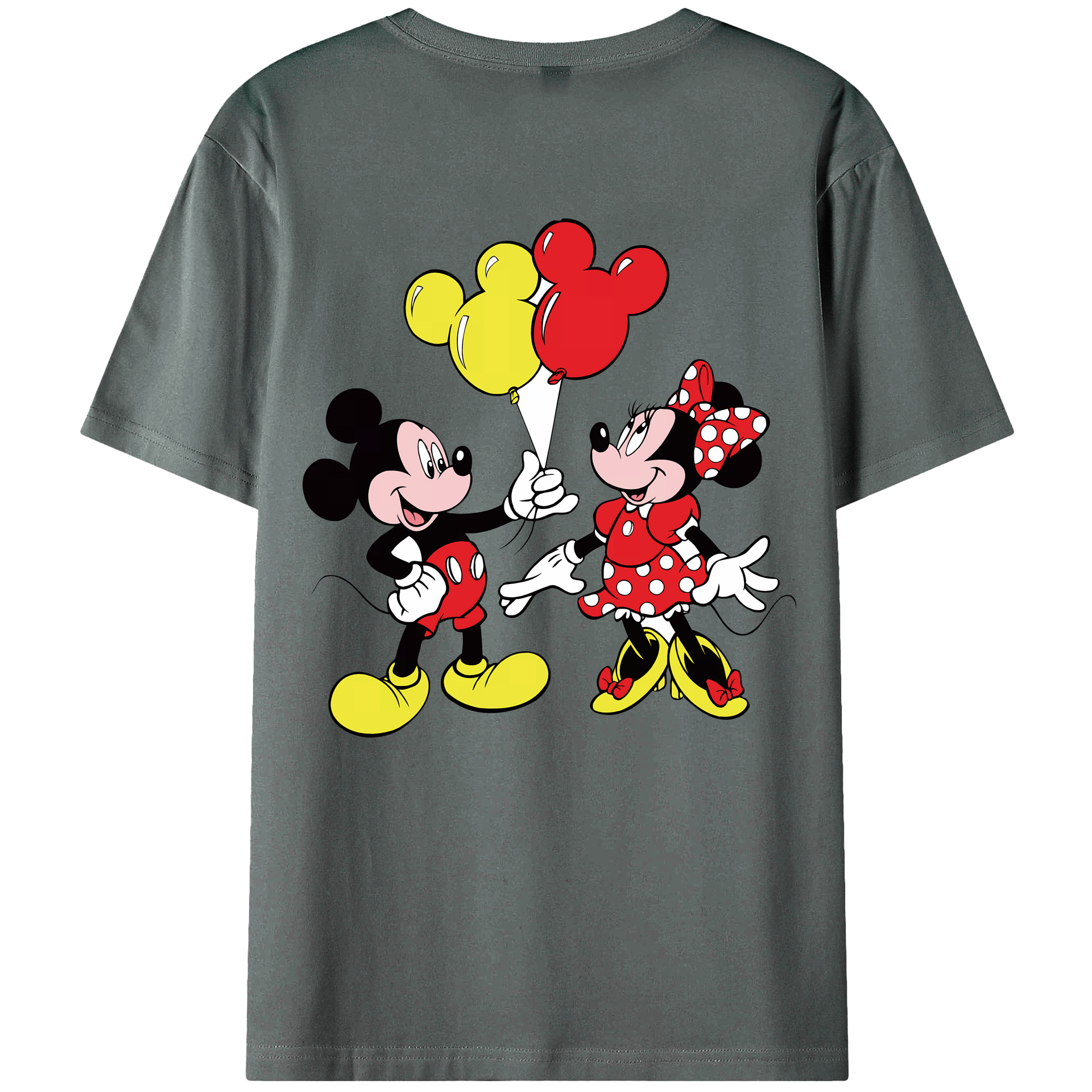 （画像用） ミッキーマウス Mickey Mouse 綿100％ メンズ半袖Tシャツ（バックプリント） 通気性